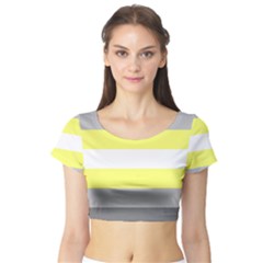 Deminonbinary Pride Flag Lgbtq Short Sleeve Crop Top by lgbtnation