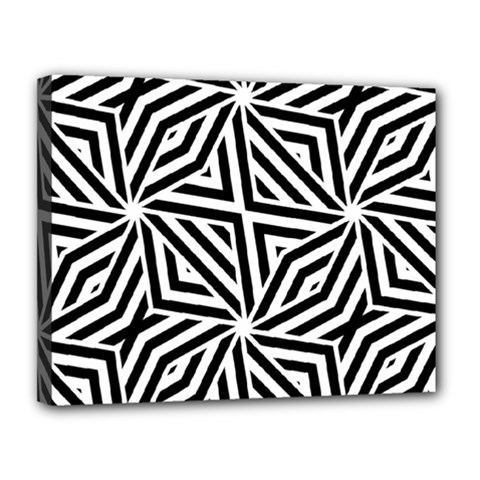 Black And White Abstract Lines, Geometric Pattern Canvas 14  X 11  (stretched)
