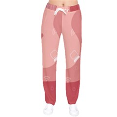 Online Woman Beauty Pink Women Velvet Drawstring Pants by Mariart