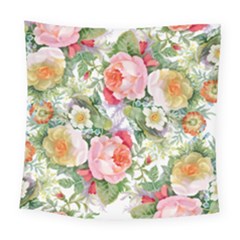 Vintage Flowers Square Tapestry (large) by goljakoff