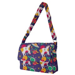 Space Christmas 2 Full Print Messenger Bag (m) by designsbymallika