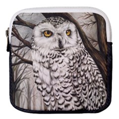 Snowy Owl Mini Square Pouch by ArtByThree