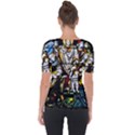 Christian Window Glass Art Print Shoulder Cut Out Short Sleeve Top View2