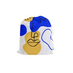 Evening Mood Face Drawing Drawstring Pouch (medium) by ArtsyWishy