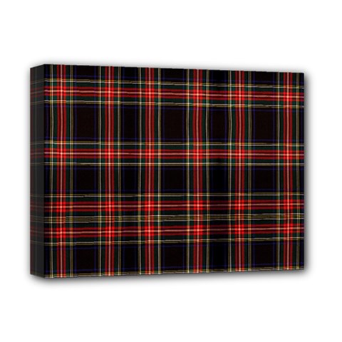Stewart Black Tartan Deluxe Canvas 16  X 12  (stretched) 