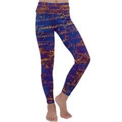 Majestic Purple And Gold Design Kids  Lightweight Velour Classic Yoga Leggings by ArtsyWishy
