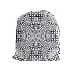 Modern Black And White Geometric Print Drawstring Pouch (xl) by dflcprintsclothing