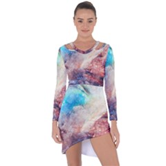 Galaxy Paint Asymmetric Cut-out Shift Dress by goljakoff