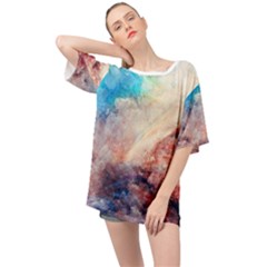 Galaxy Paint Oversized Chiffon Top by goljakoff
