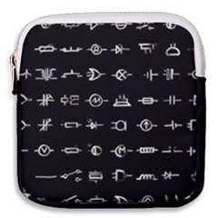 Electrical Symbols Callgraphy Short Run Inverted Mini Square Pouch by WetdryvacsLair