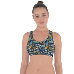 Tropical Bird Pattern Cross String Back Sports Bra by designsbymallika