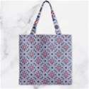 Blue Tile Pattern Zipper Grocery Tote Bag View2