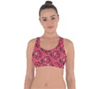 Baatik Red Pattern Cross String Back Sports Bra View1