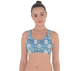 Ceramic Tile Pattern Cross String Back Sports Bra