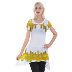 Dripping Paint In Wonderful Colors Short Sleeve Side Drop Tunic by pepitasart