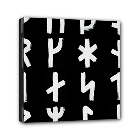 Younger Futhark Rune Set Collected Inverted Mini Canvas 6  X 6  (stretched) by WetdryvacsLair