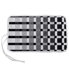 Nine Bar Monochrome Fade Squared Pulled Inverted Pen Storage Case (l) by WetdryvacsLair