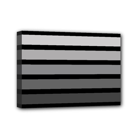 9 Bar Monochrome Fade Mini Canvas 7  X 5  (stretched) by WetdryvacsLair