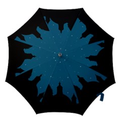 Silhouette Night Scene Cityscape Illustration Hook Handle Umbrellas (large) by dflcprintsclothing