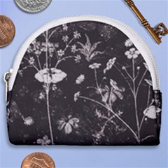 Dark Floral Artwork Horseshoe Style Canvas Pouch by dflcprintsclothing