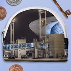 Montevideo Airport Night Scene, Uruguay Horseshoe Style Canvas Pouch by dflcprintsclothing