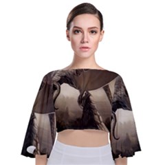 Lord Of The Dragons From Fonebook Tie Back Butterfly Sleeve Chiffon Top by 2853937