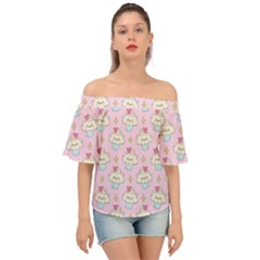 Kawaii Cupcake  Off Shoulder Short Sleeve Top by lisamaisak