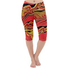 Warrior Spirit Lightweight Velour Cropped Yoga Leggings by BrenZenCreations