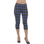 Abstract Illusion Lightweight Velour Capri Leggings 