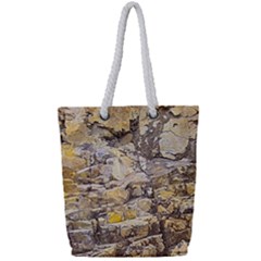 Rocky Texture Grunge Print Design Full Print Rope Handle Tote (small) by dflcprintsclothing