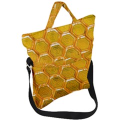 Hexagonal Windows Fold Over Handle Tote Bag by essentialimage365