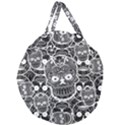 Sugar Skulls Bw Giant Round Zipper Tote View1