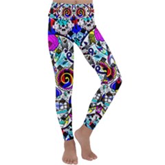 Sugar Skull Pattern 2 Kids  Lightweight Velour Classic Yoga Leggings by ExtraAwesomeSauce
