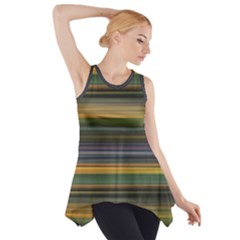 Multicolored Linear Abstract Print Side Drop Tank Tunic by dflcprintsclothing