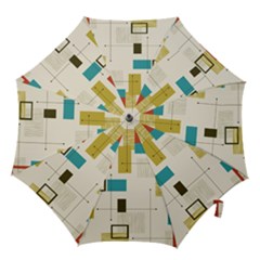 Retro Pattern Vintage Hook Handle Umbrellas (large) by ExtraAwesomeSauce