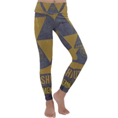 Fallout Shelter In Basement Radiation Sign Kids  Lightweight Velour Classic Yoga Leggings by WetdryvacsLair