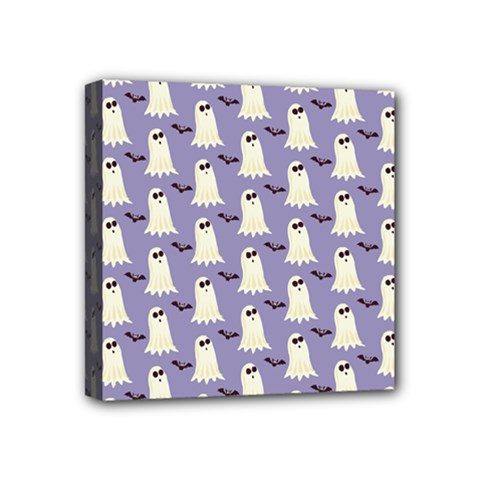 Halloween Ghost Bat Mini Canvas 4  X 4  (stretched) by Dutashop