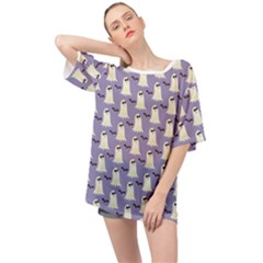 Halloween Ghost Bat Oversized Chiffon Top by Dutashop
