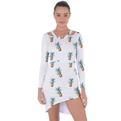 Pineapples Asymmetric Cut-out Shift Dress by goljakoff