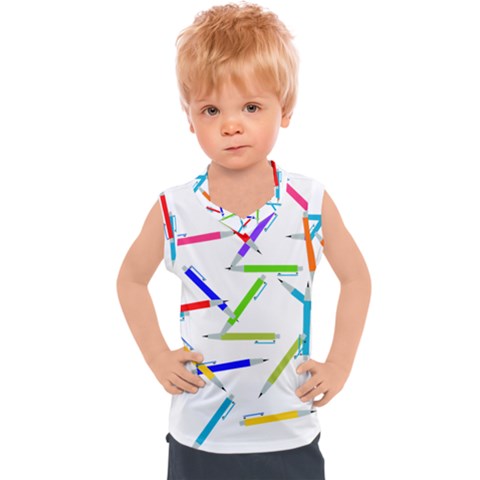 Pen Pencil Color Write Tool Kids  Sport Tank Top by Dutashop