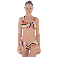 Psychedelic Groovy Orange Criss Cross Bikini Set by designsbymallika