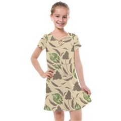 Folk Floral Pattern  Flowers Print  Kids  Cross Web Dress
