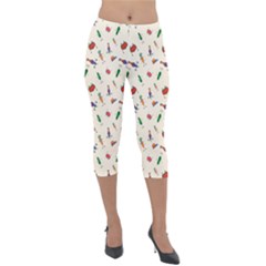 Vegetables Athletes Lightweight Velour Capri Leggings  by SychEva