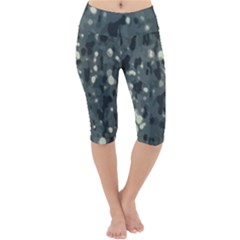 Abstract Texture Surface Print Lightweight Velour Cropped Yoga Leggings by dflcprintsclothing