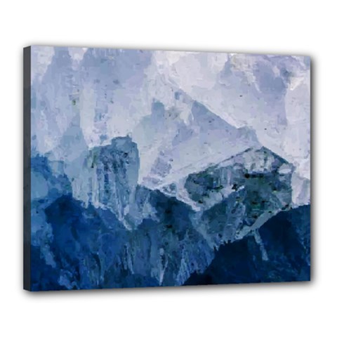 Blue Ice Mountain Canvas 20  X 16  (stretched) by goljakoff
