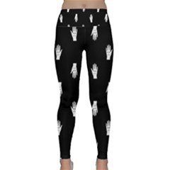 Vampire Hand Motif Graphic Print Pattern 2 Lightweight Velour Classic Yoga Leggings by dflcprintsclothing