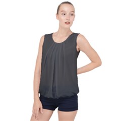 Beluga Grey Bubble Hem Chiffon Tank Top by FabChoice