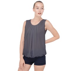Carbon Grey Bubble Hem Chiffon Tank Top by FabChoice