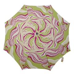 Green Vivid Marble Pattern 6 Hook Handle Umbrellas (large) by goljakoff