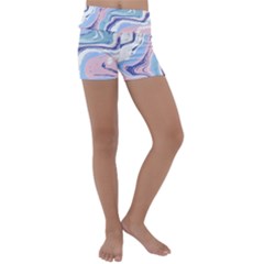 Vector Vivid Marble Pattern 11 Kids  Lightweight Velour Yoga Shorts by goljakoff
